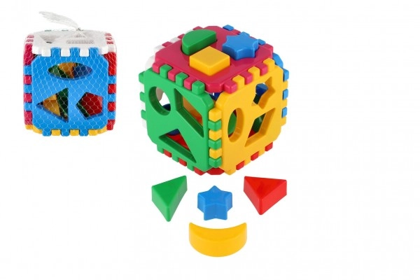 Teddies vkládačka kostka plast 12x12 cm v síťce