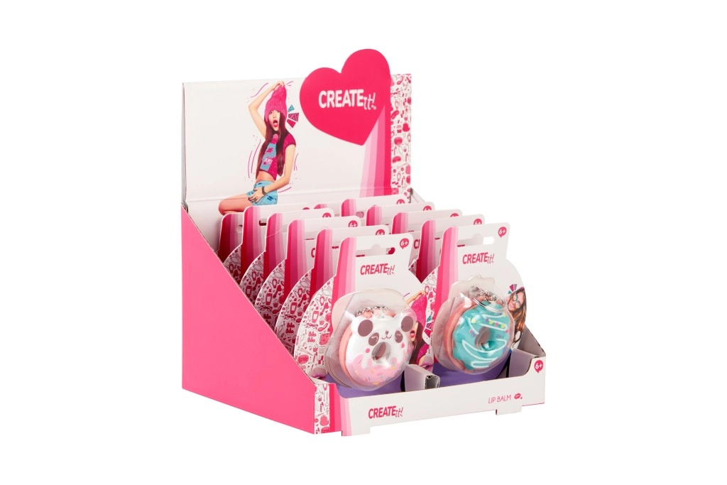 balzám na rty donut s přívěskem create it! – růžový