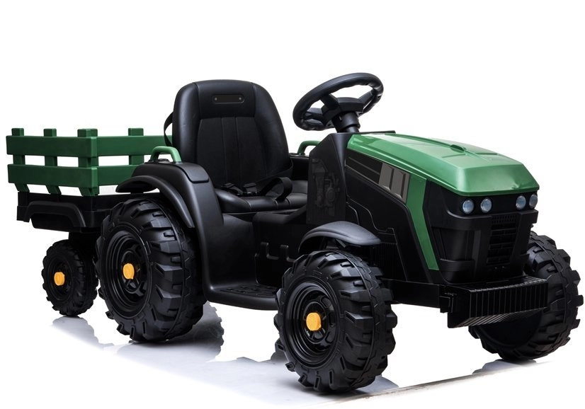 Tomido Elektrický traktor BDM0925 akumulátorový s přívěsem Zelený vojenský