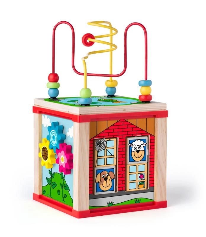 Levně Woody didaktická kostka malá s magickými kolečky