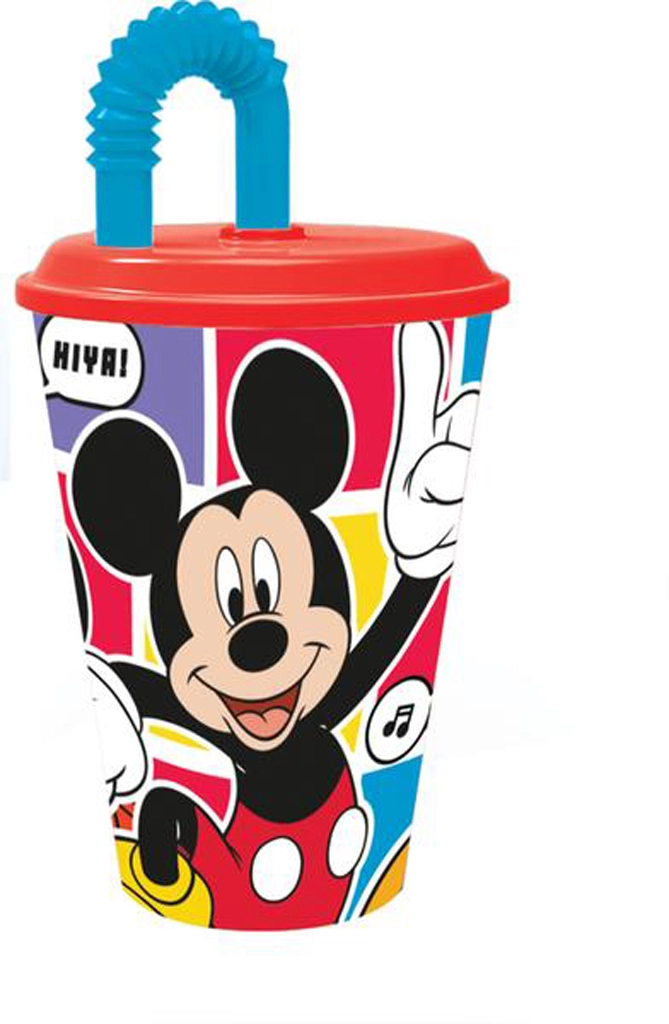 Kelímek s brčkem MICKEY 430 ml, plast