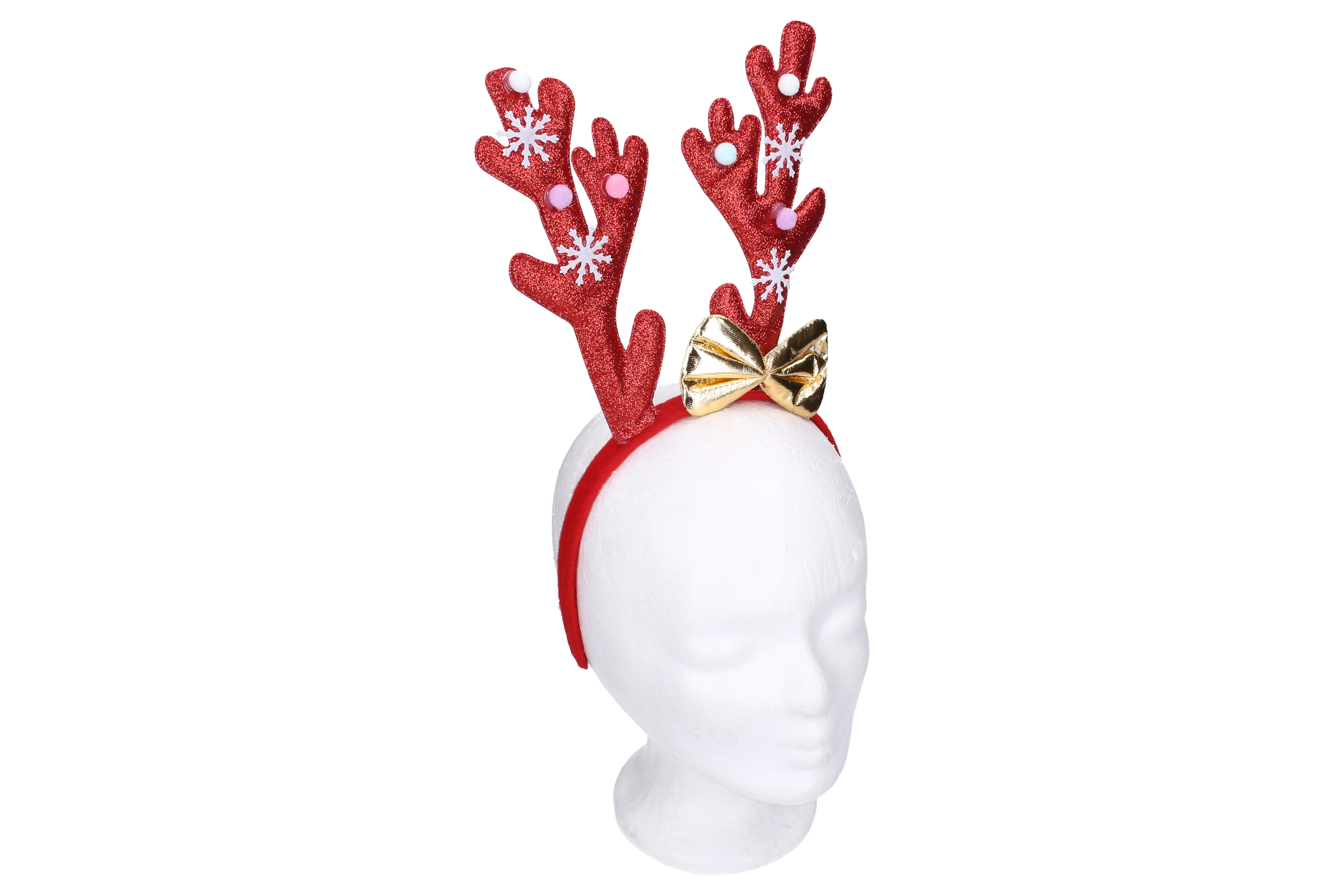 Karnevalová čelenka s rohy a mašlí