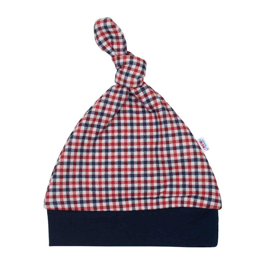 Kojenecká bavlněná čepička NEW BABY Checkered