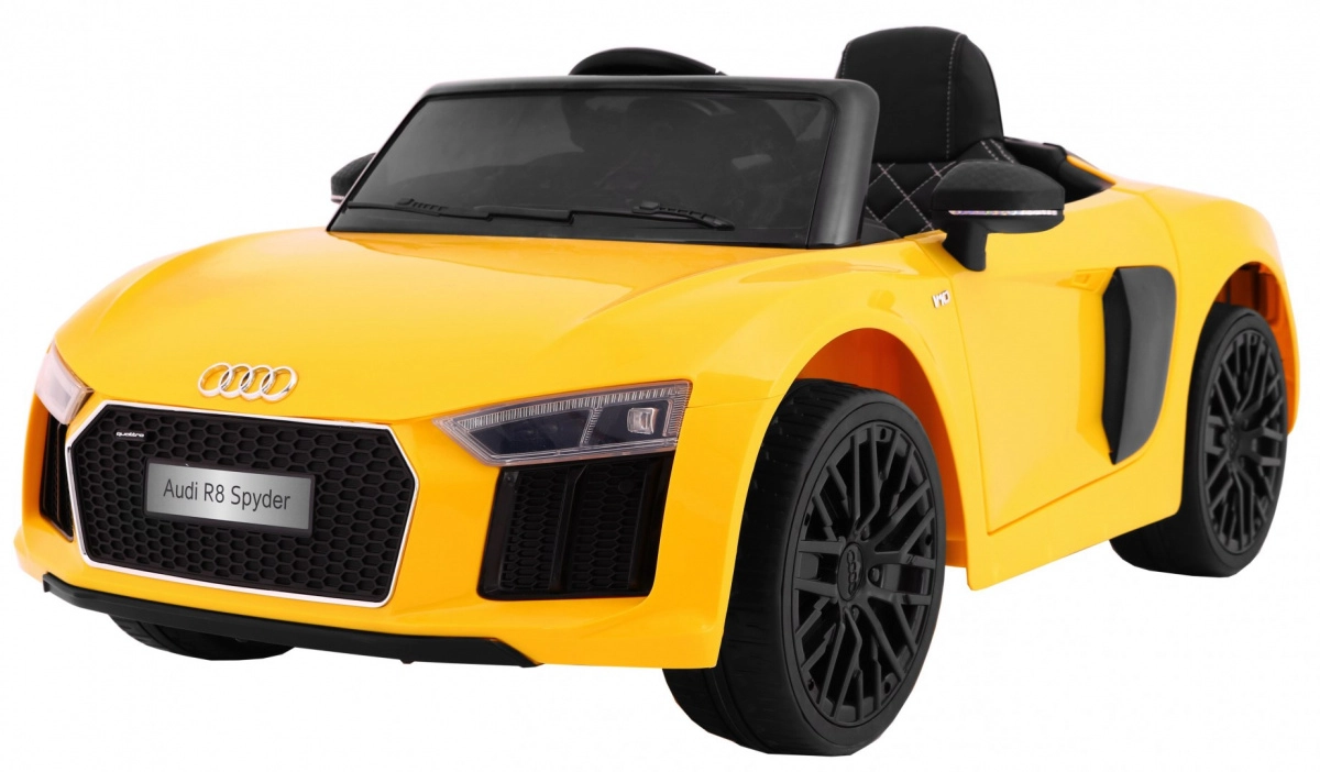 Levně Interaktivní dětské auto Audi R8 Spyder žluté s dálkovým ovládáním a LED světly