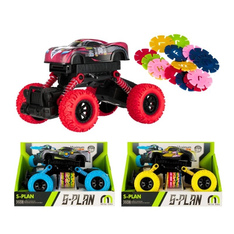 Terénní kovové auto s vystřelovačem disků