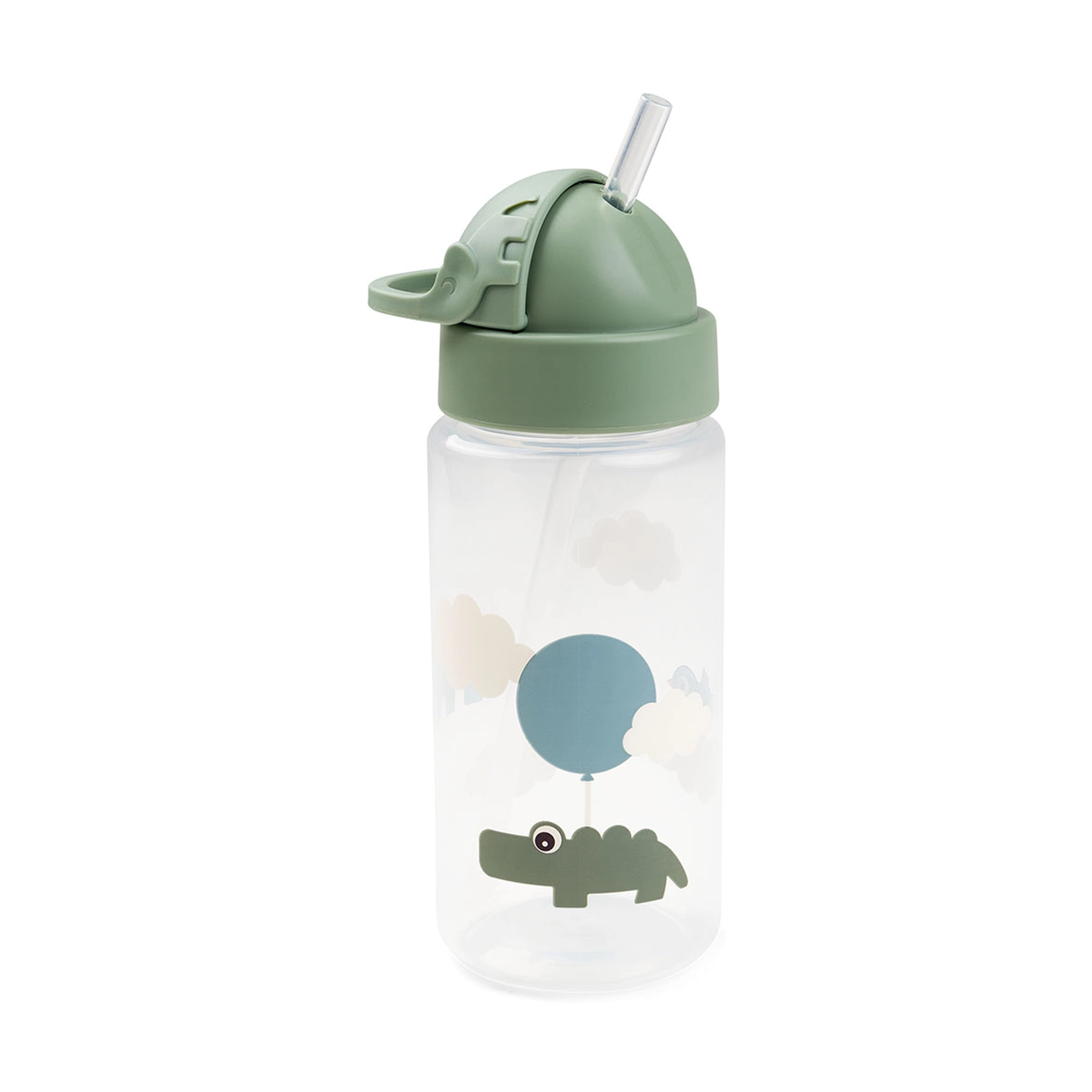 Done by Deer láhev s brčkem Happy clouds zelená 350 ml