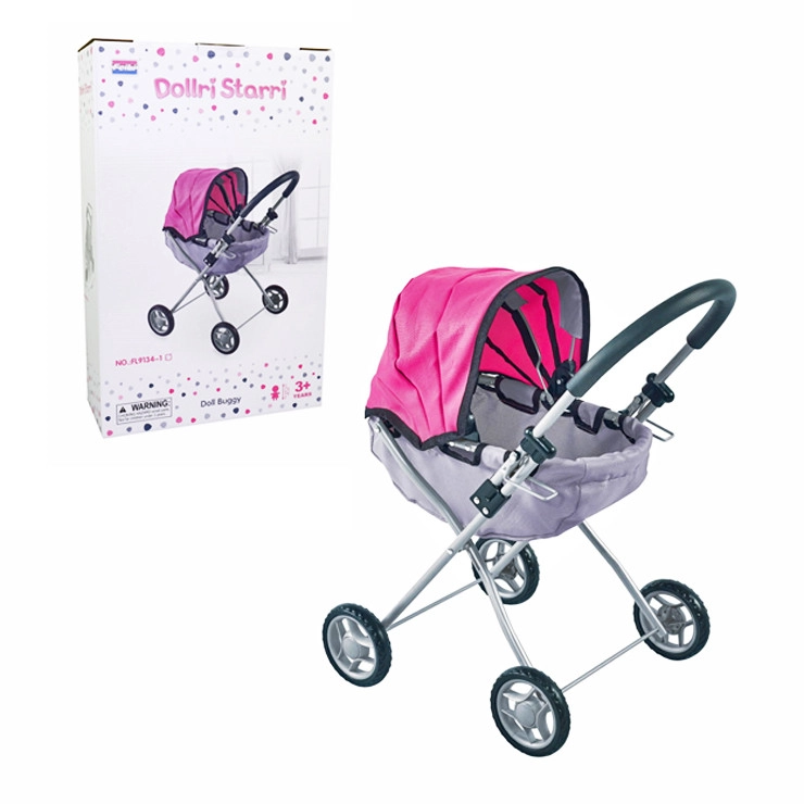 černo-růžový kočárek pro panenky