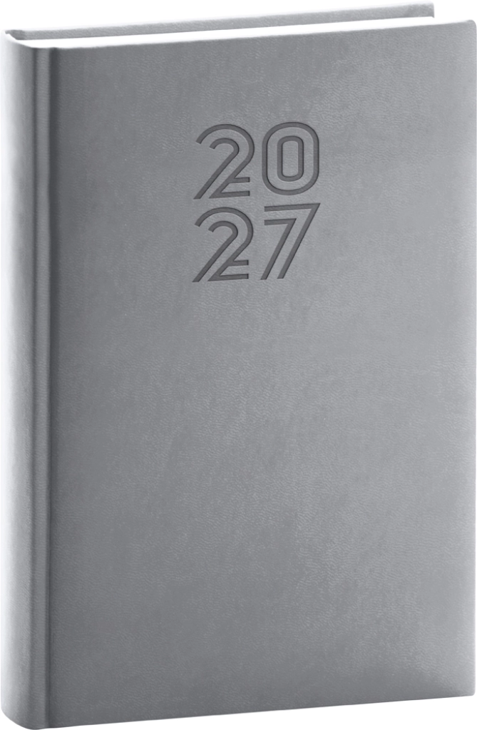 Notique denní diář Aprint 2027 šedý 15 × 21 cm