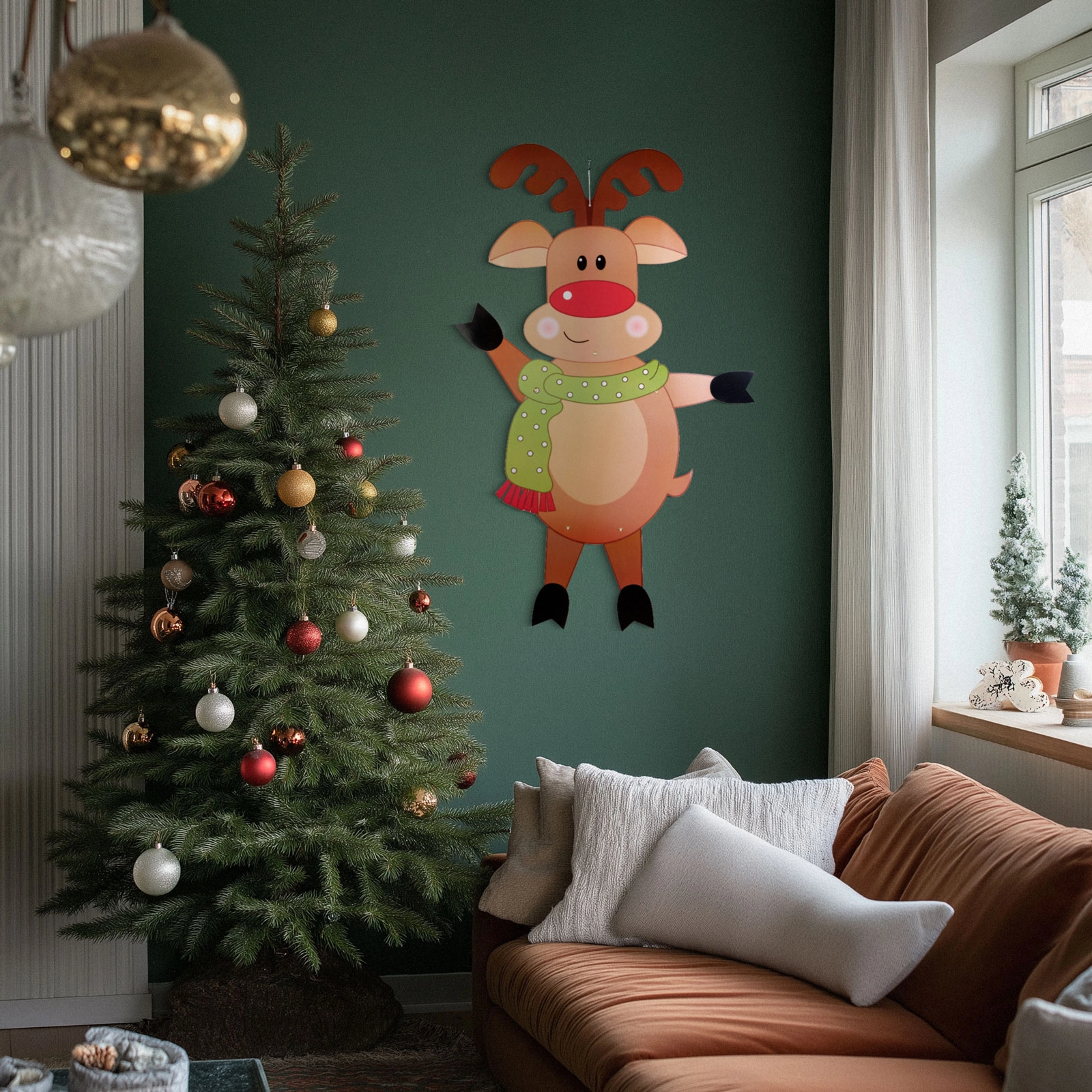 Vánoční papírová dekorace sob 90 cm
