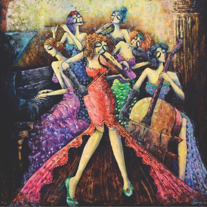 ANATOLIAN Čtvercové puzzle Ženský orchestr 1024 dílků