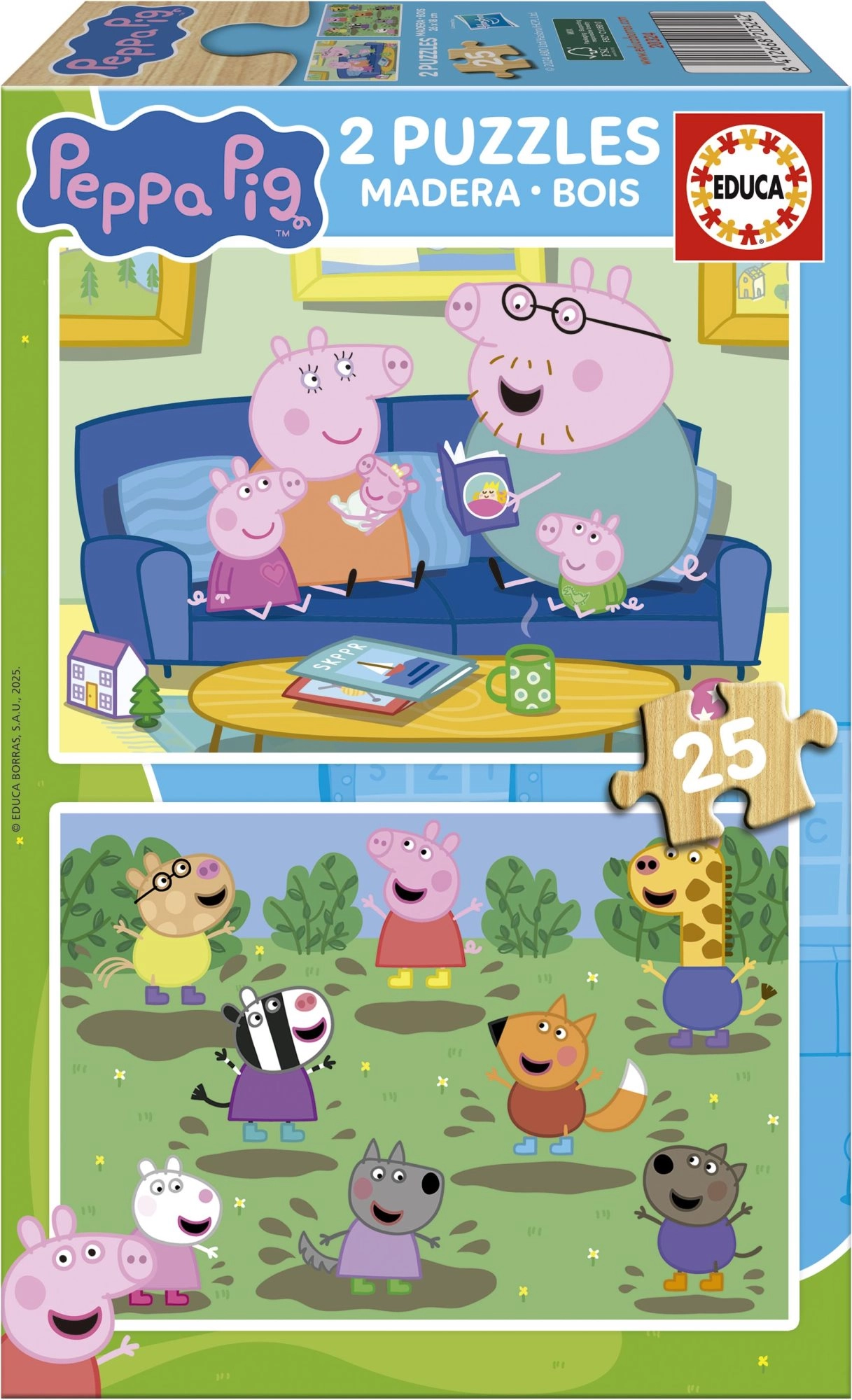 Dřevěné puzzle Prasátko PEPPA – 2×25 dílků