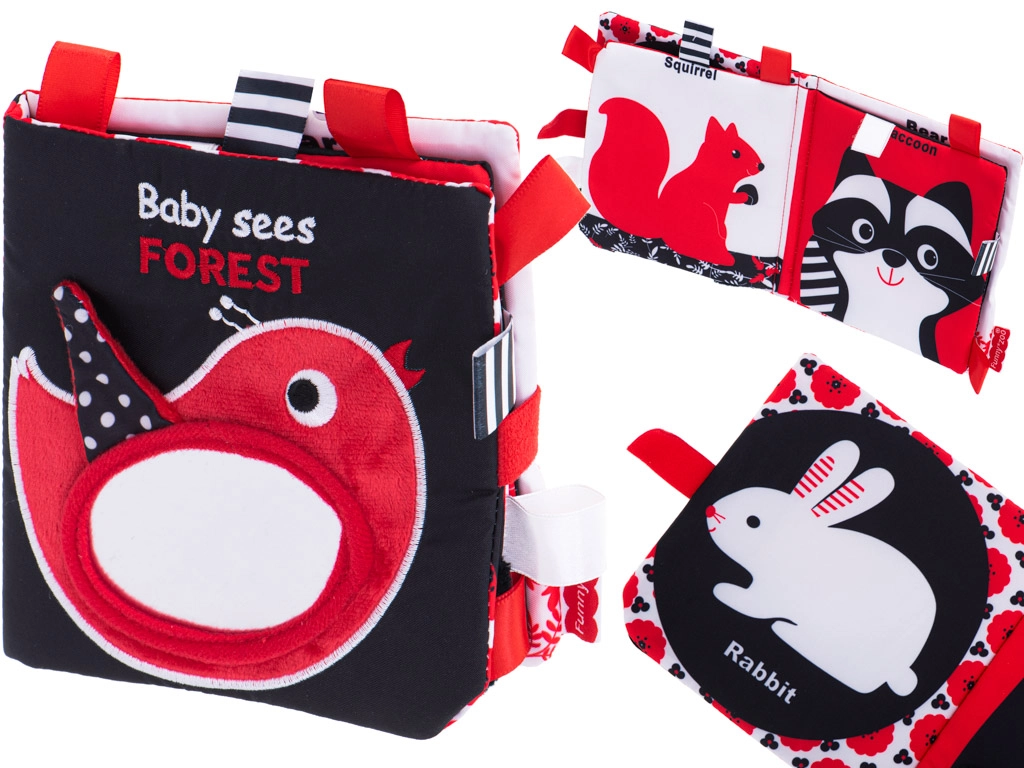 KIK textilní knížka s kontrastními vzory