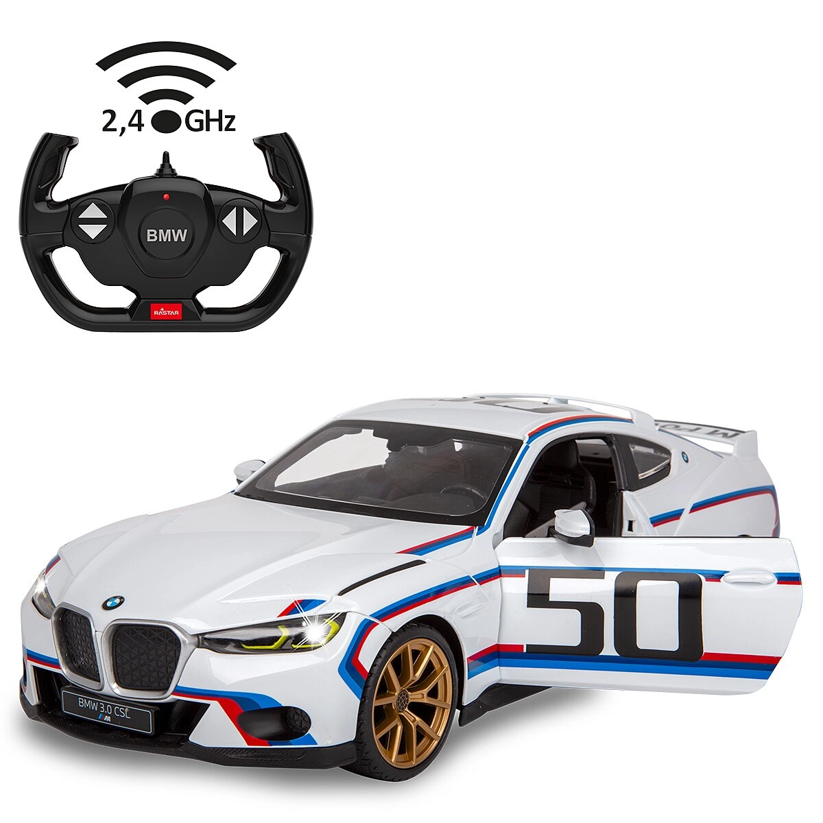 RC auto BMW 3.0 CSL 1:14 bílé