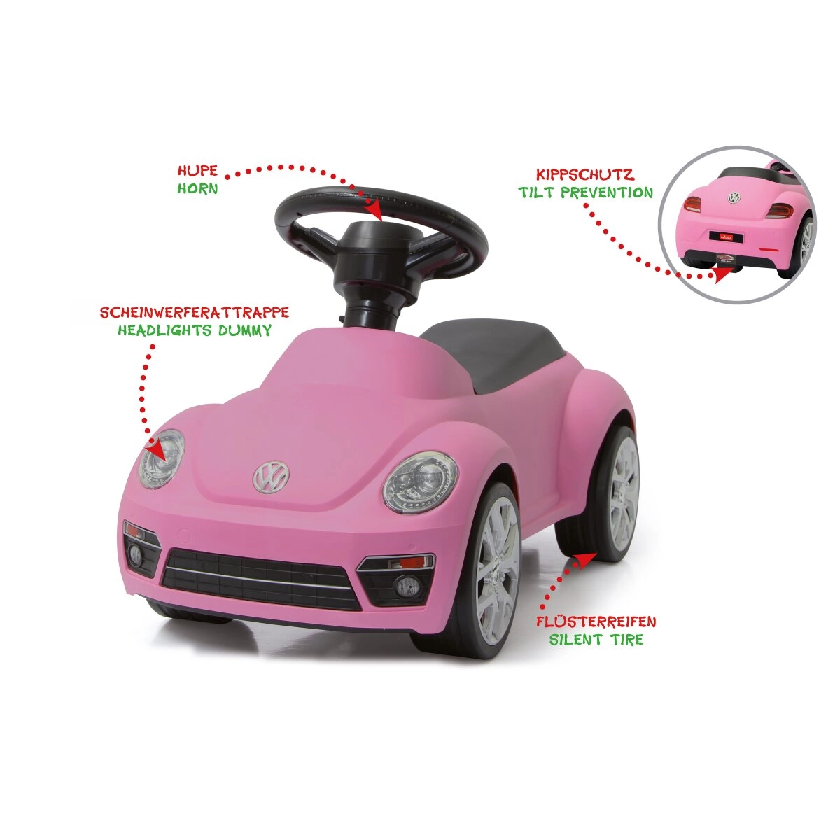 Odrážedlo Jamara Volkswagen beetle růžové