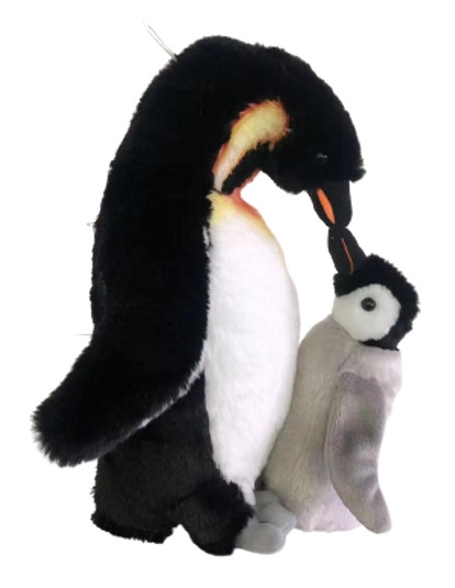 Plyšový pingvin s mládětem 28 cm