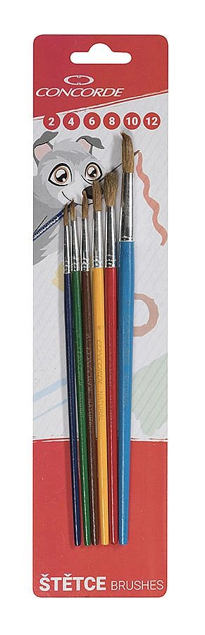 Levně Sada štětců Concorde Color kulaté - 6ks, blistr