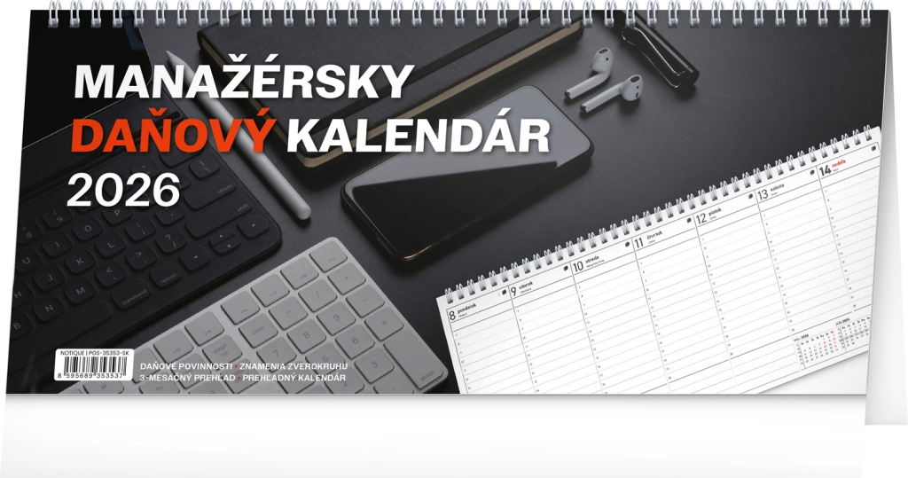 NOTIQUE Stolový kalendár Manažérsky daňový 2026