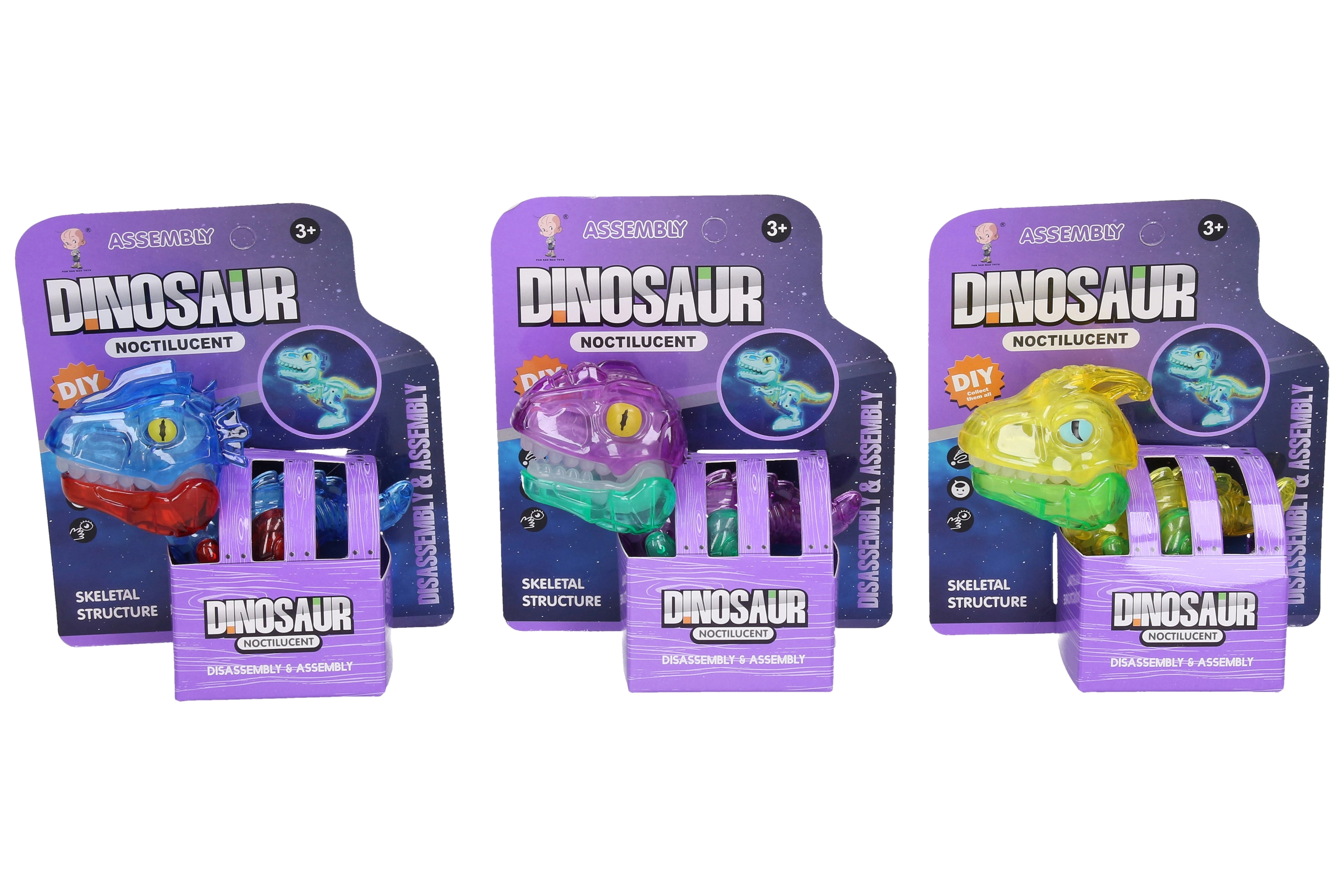 Dinosaurus s kostrou svítící ve tmě - 1 kus