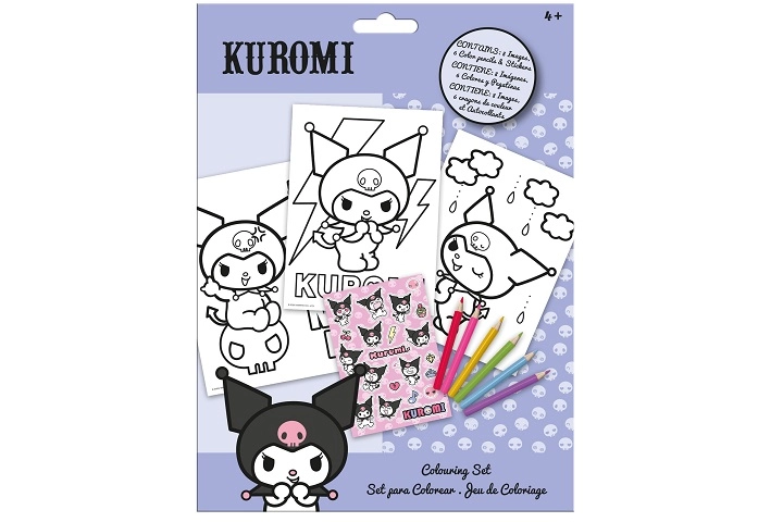 Kuromi sada na vybarvování s pastelkami a samolepkami