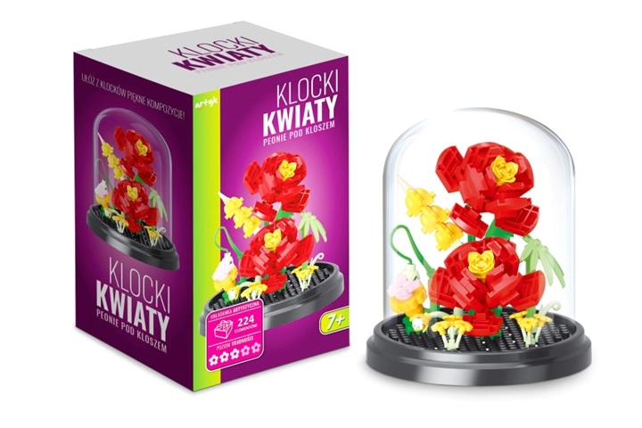 Stavebnice květin – pivoňky pod kloboukem (224 dílků)
