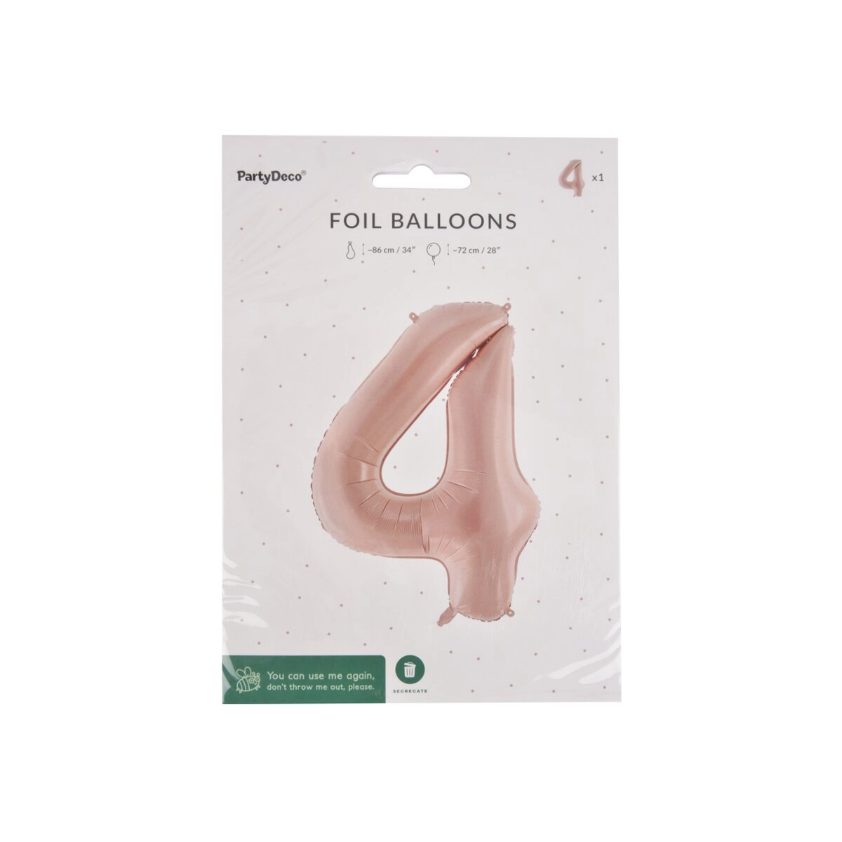 Fóliový balónek číslo 4 béžový 72 cm