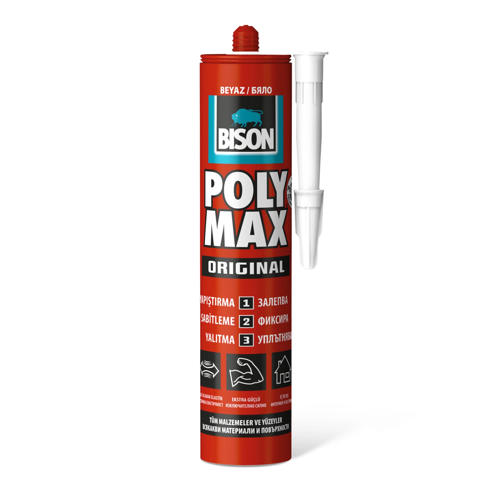 Bison Poly Max Original bílé těsnicí lepidlo 465 g