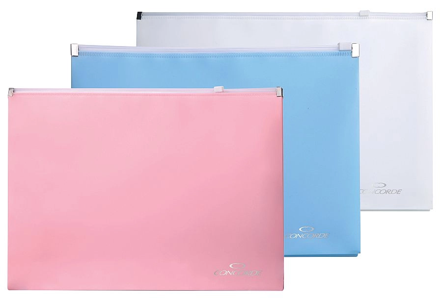 Spisové desky se zipem A4 CONCORDE, pastelový mix