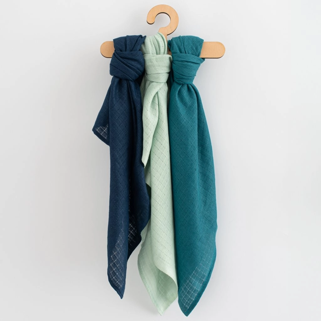 barevné bavlněné pleny new baby 70 × 80 cm, 3 ks pro kluky