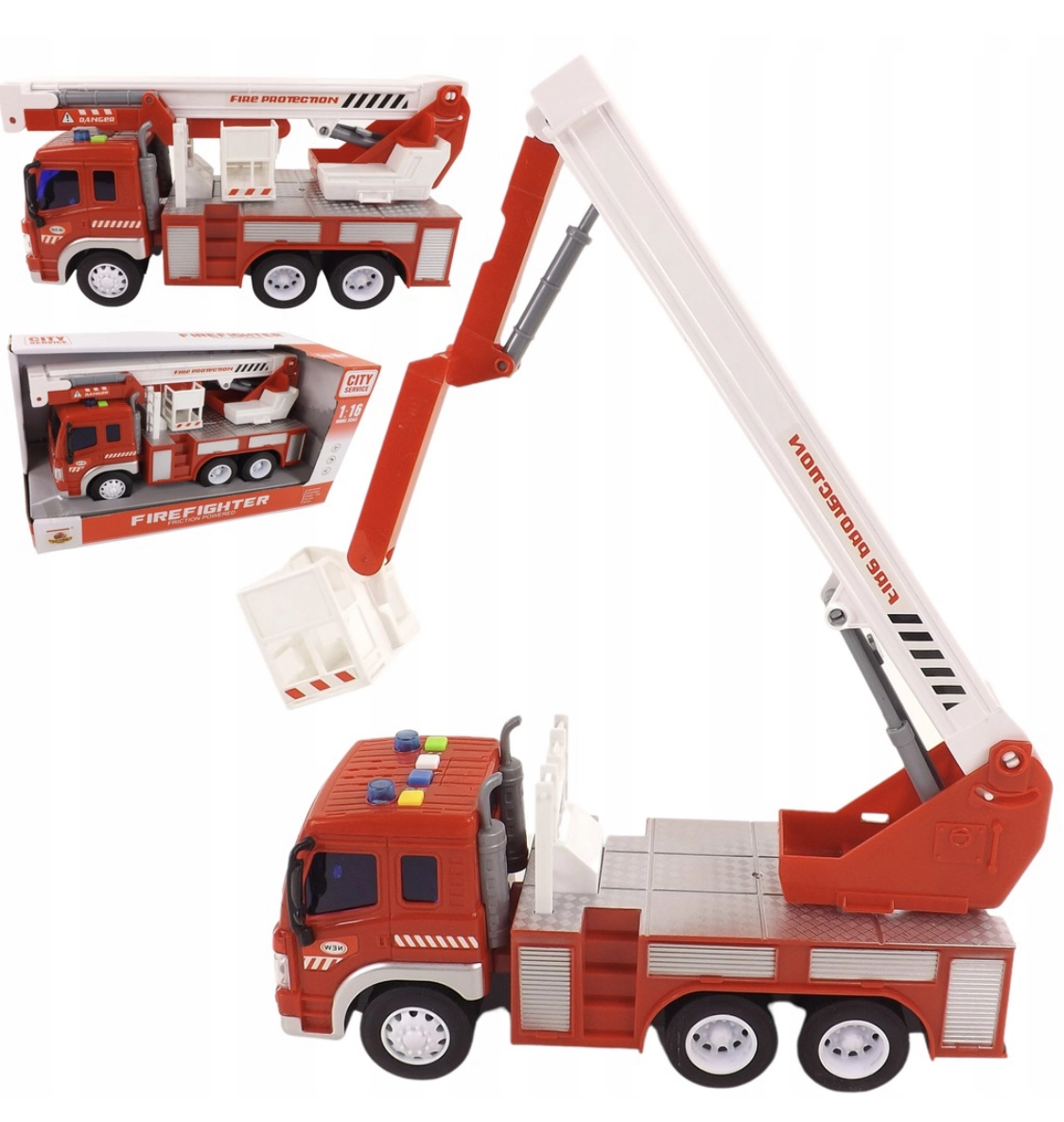 Hasičské auto s výsuvným košem 1:16