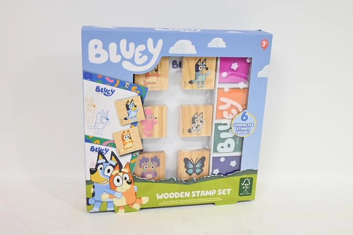 Bluey dřevěná sada razítek s vícebarevným inkoustem
