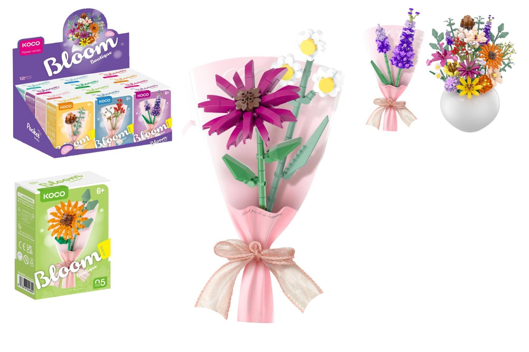 Stavebnice KOCO Bloom Boutique – malý pugét, plastový mix druhů