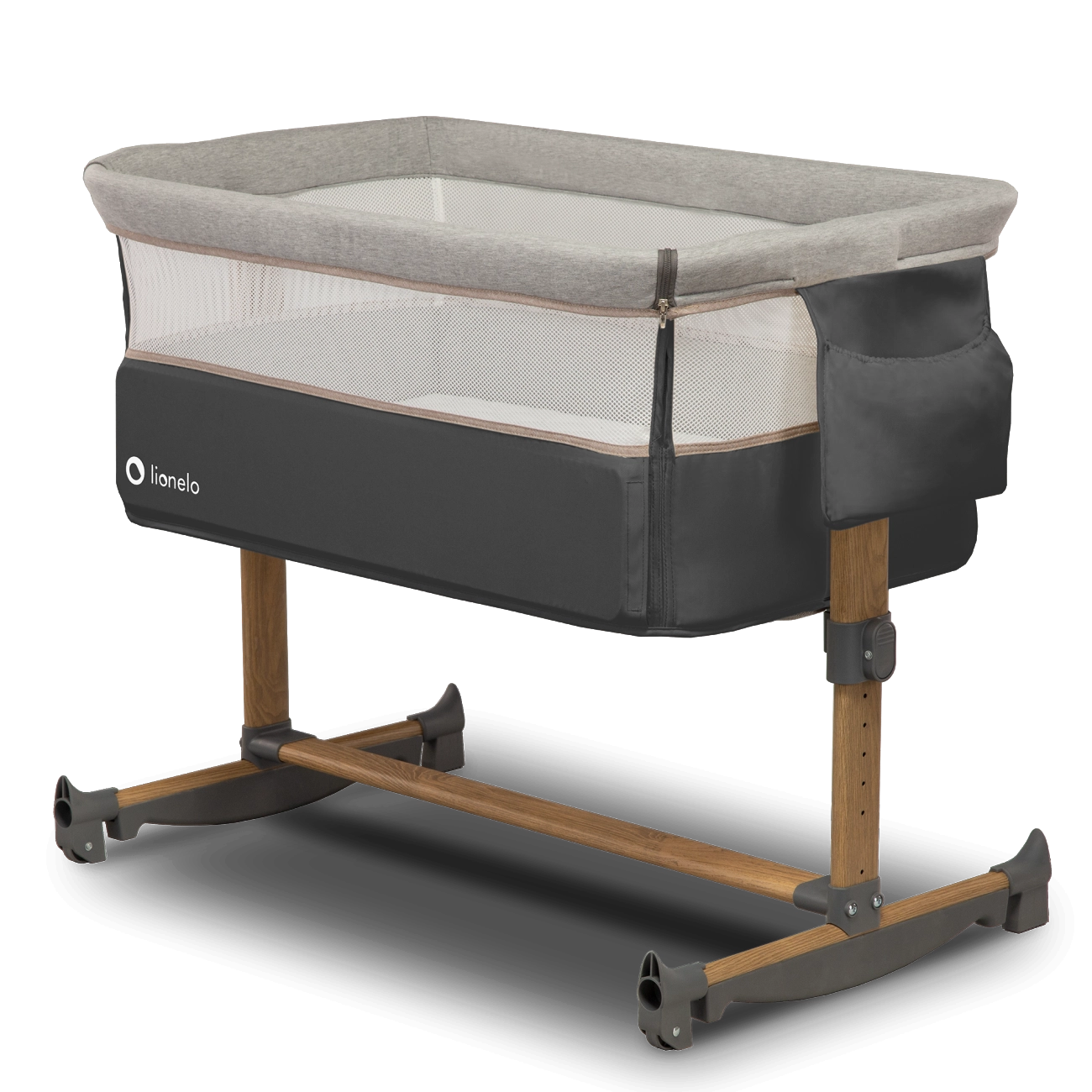 LIONELO Postýlka Leonie 3v1 – Grey Stone