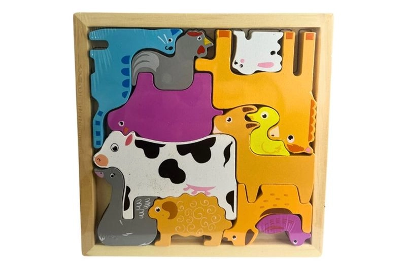 Dřevěné puzzle domácí zvířata
