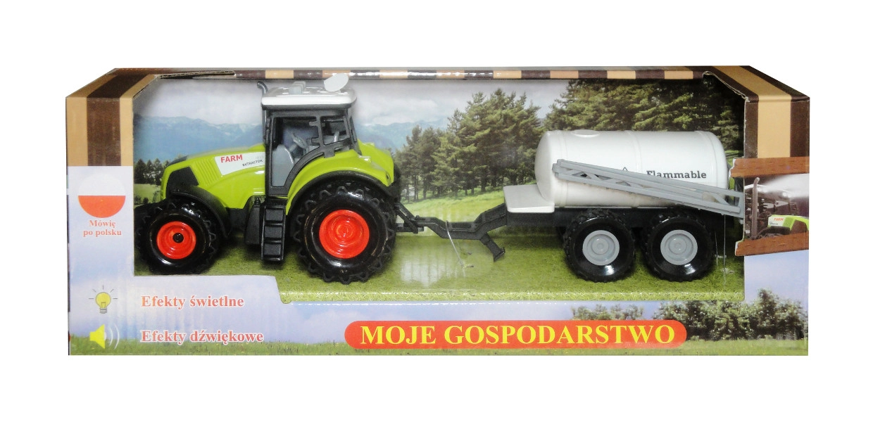 Traktor s přívěsem s polským zvukovým modulem