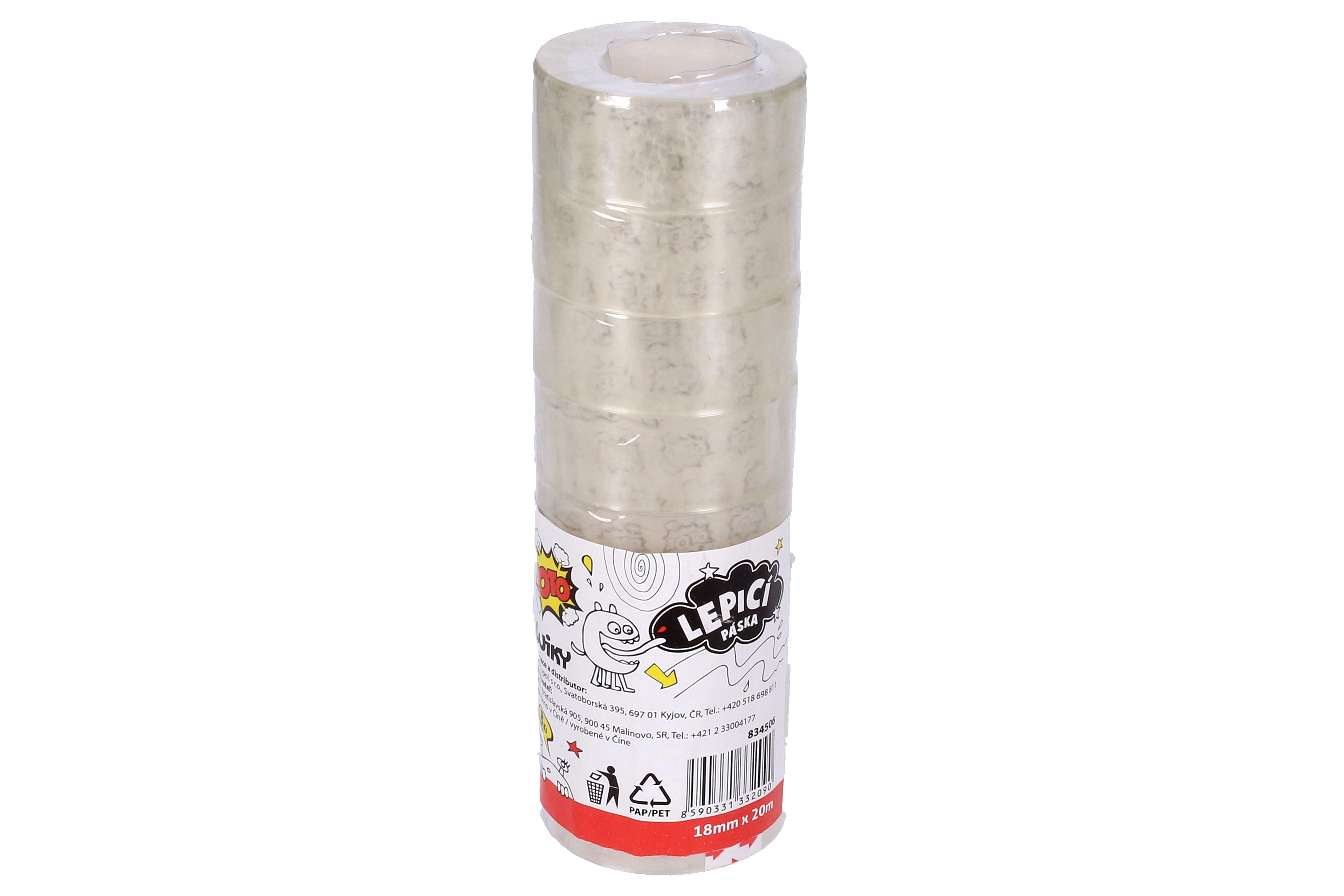 Lepící páska 18mm x 20m průhledná / 8 ks