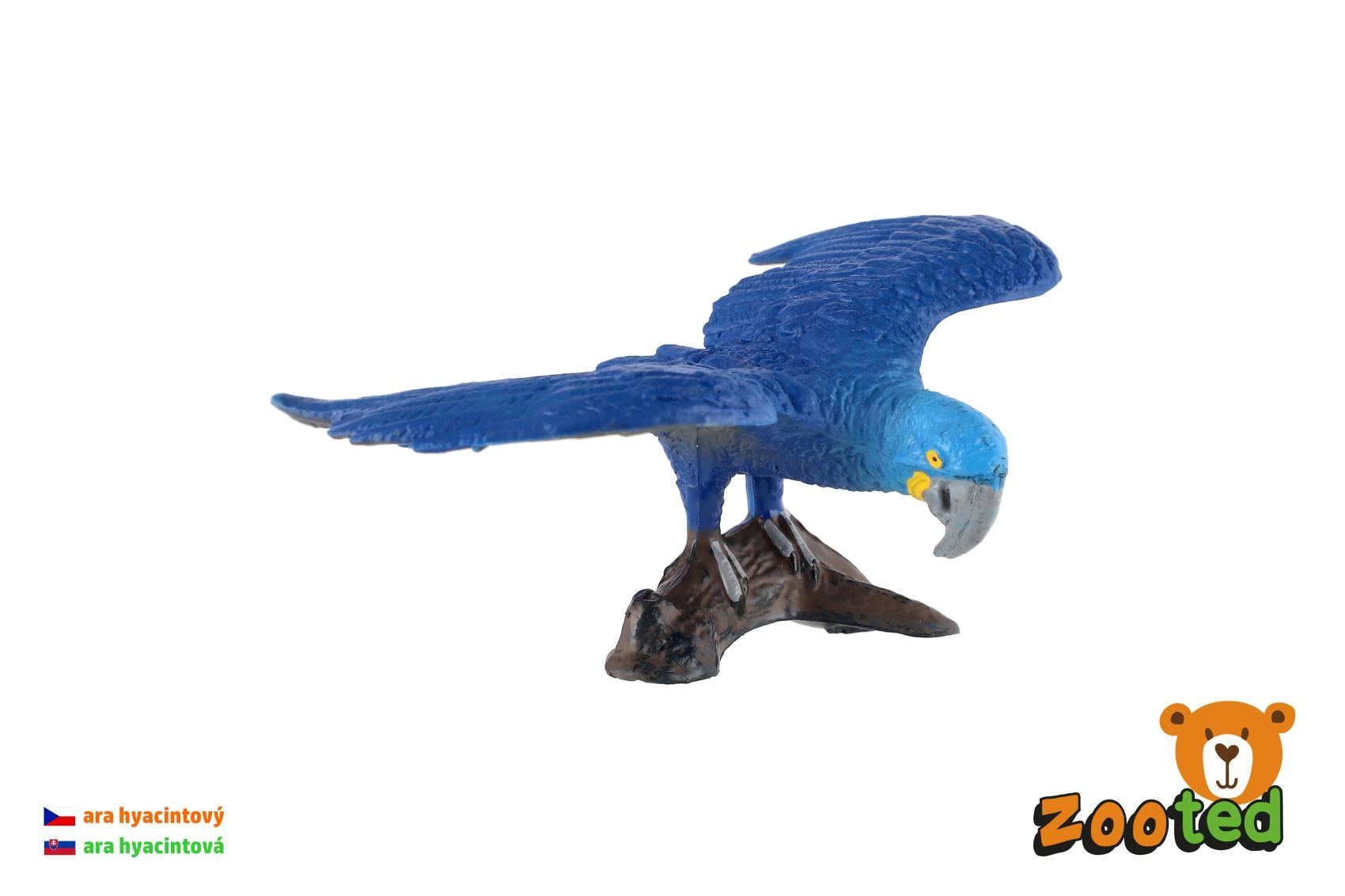 Ara hyacintový papoušek – figurka 9 cm - 1 kus