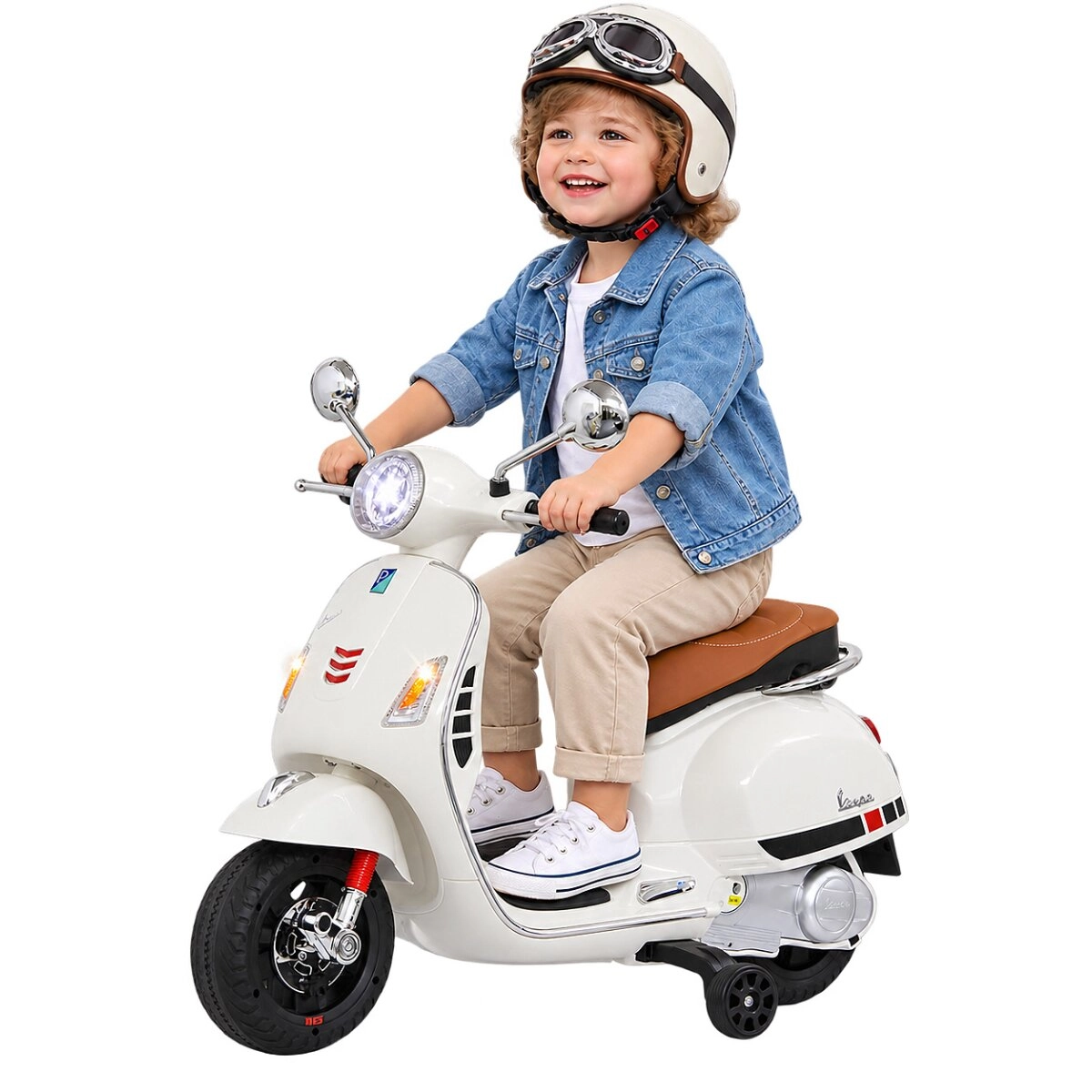 Dětské elektrické vozítko Vespa GTS 125 bílé