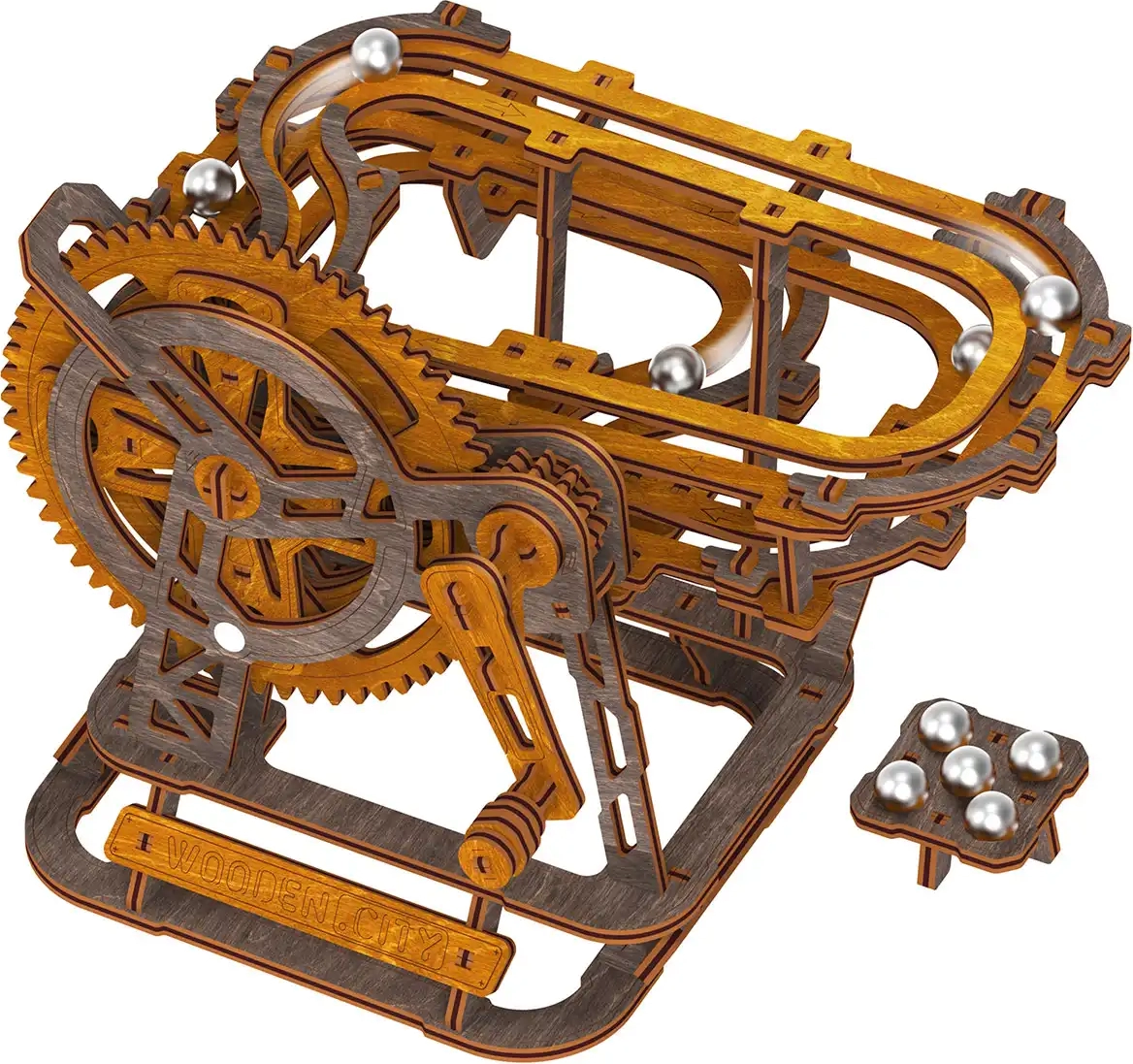 WOODEN CITY 3D dřevěné puzzle Kuličková dráha mini 147 dílků