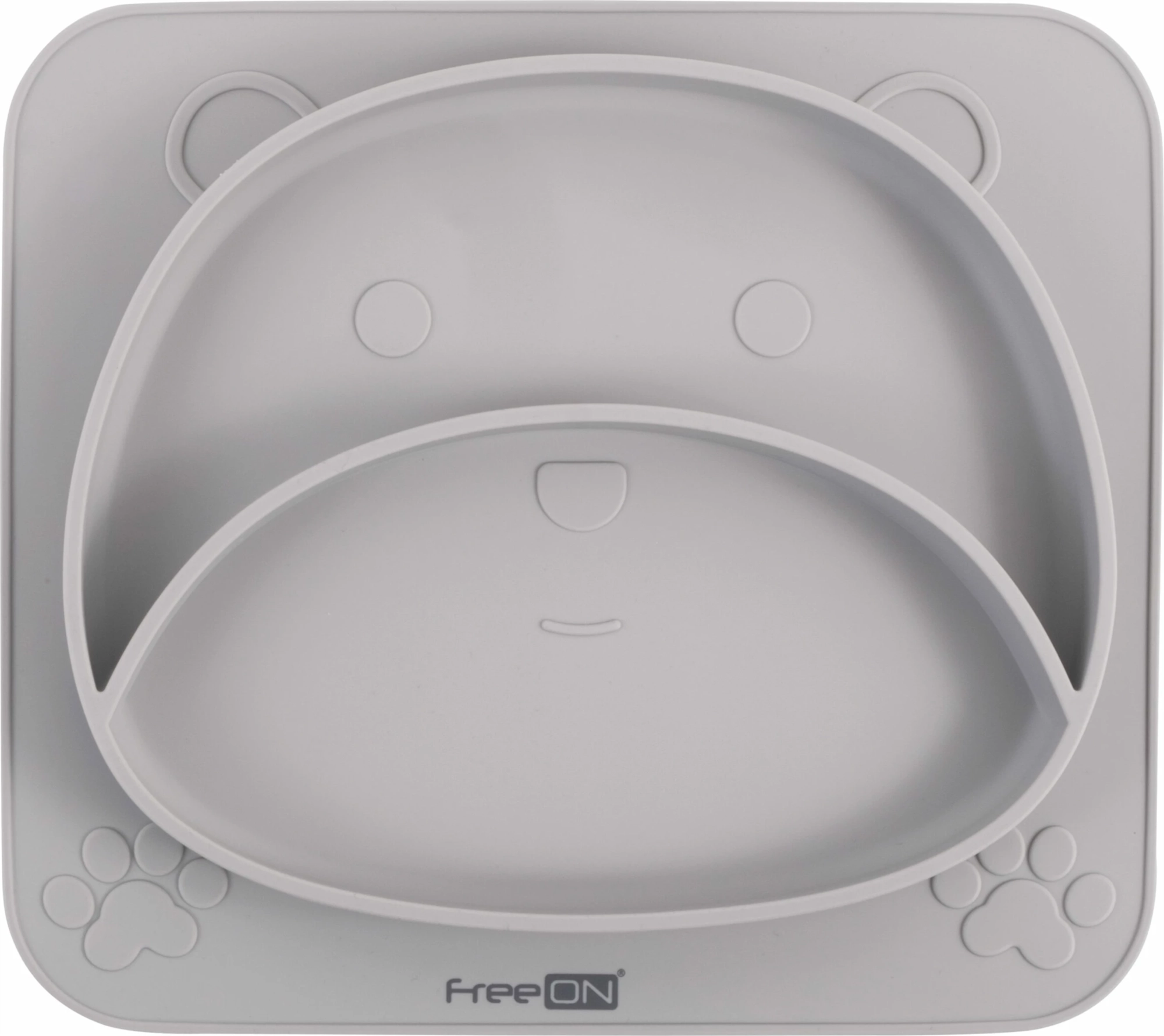 FreeON Silikonový talířek Medvídek šedý 151539 26 x 23 x 2,6 cm