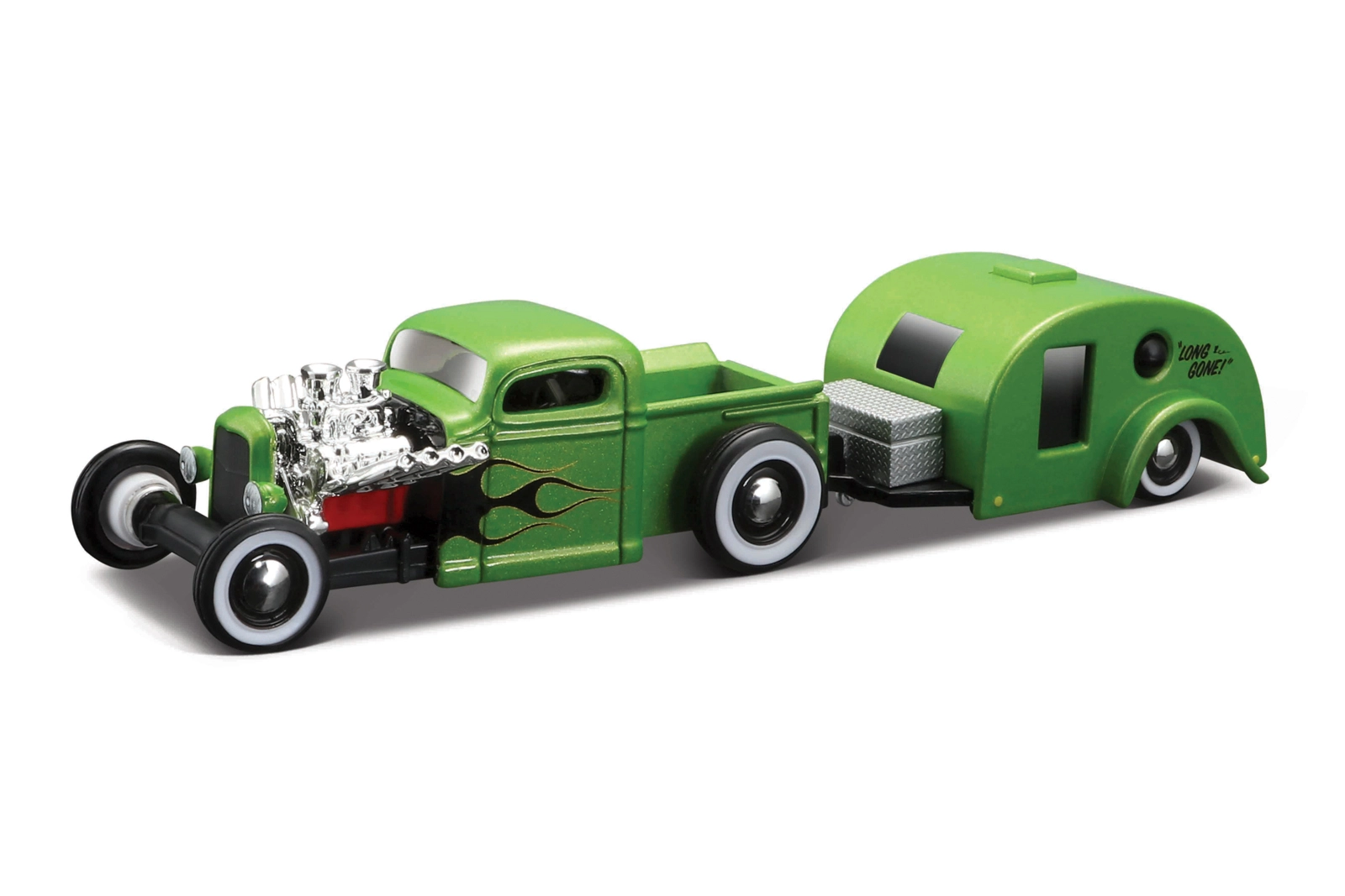 Levně Maisto Design Tow & Go 1936 Chevrolet Pick-up Traveler Trailer 1:64
