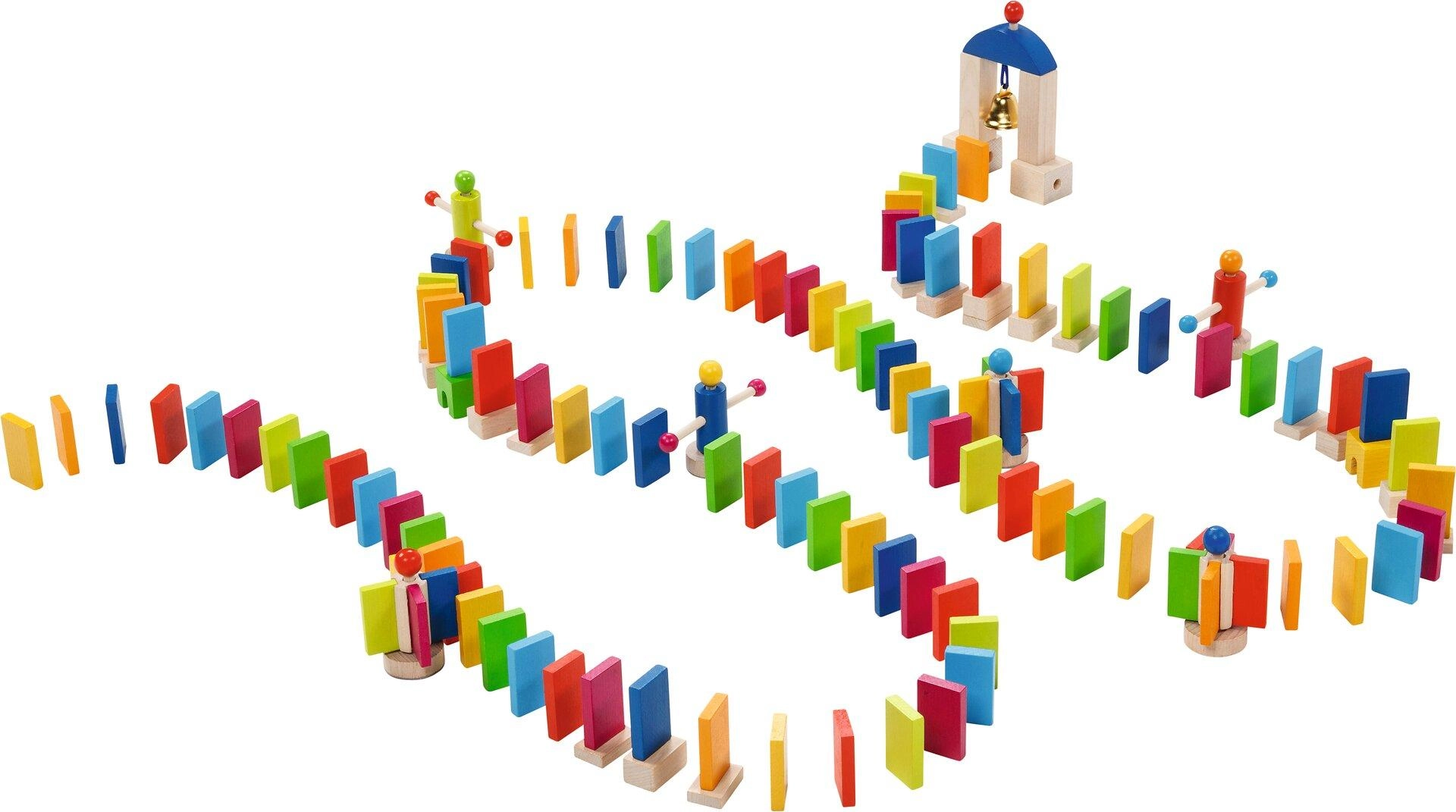Domino Rally dřevěná domino dráha s rolničkou