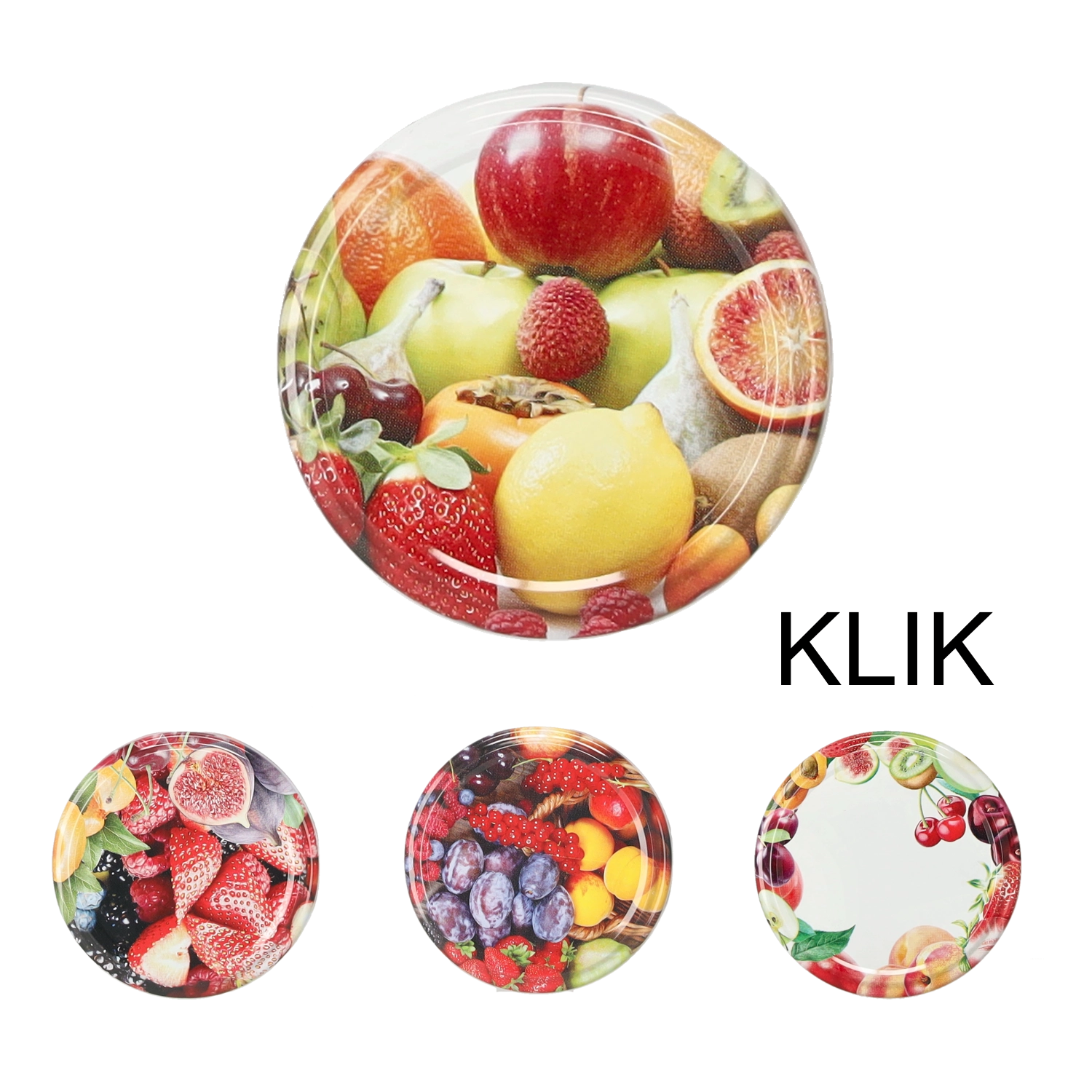 Kovové zavařovací víčko klik BerriesMix3 63 mm