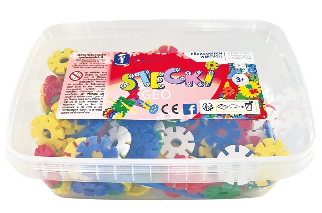 Univerzální stavebnice Stecki – barevná geometrická sada pro děti