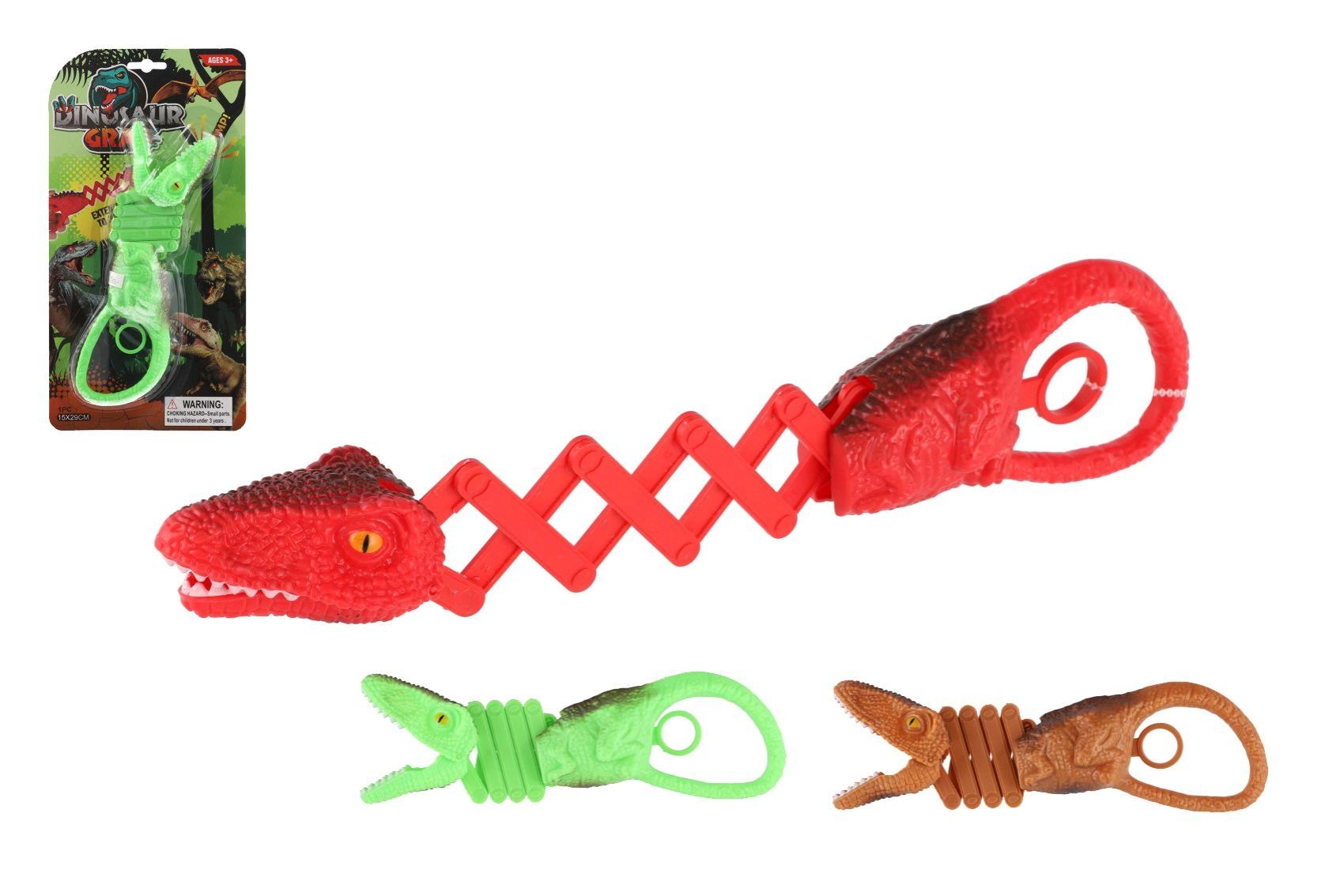 Teleskopické dinosauří kleště pro děti, plast, 21 cm