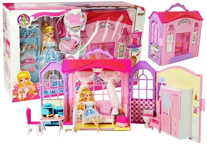 Lean Toys Domeček pro panenky s doplňky a barbie panenkou