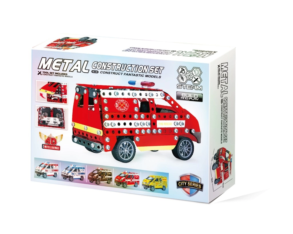 Alltoys Kovová stavebnice hasičské auto 314 dílků