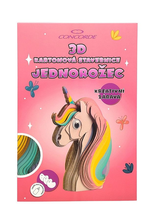 Levně 3D kartonová stavebnice jednorožce