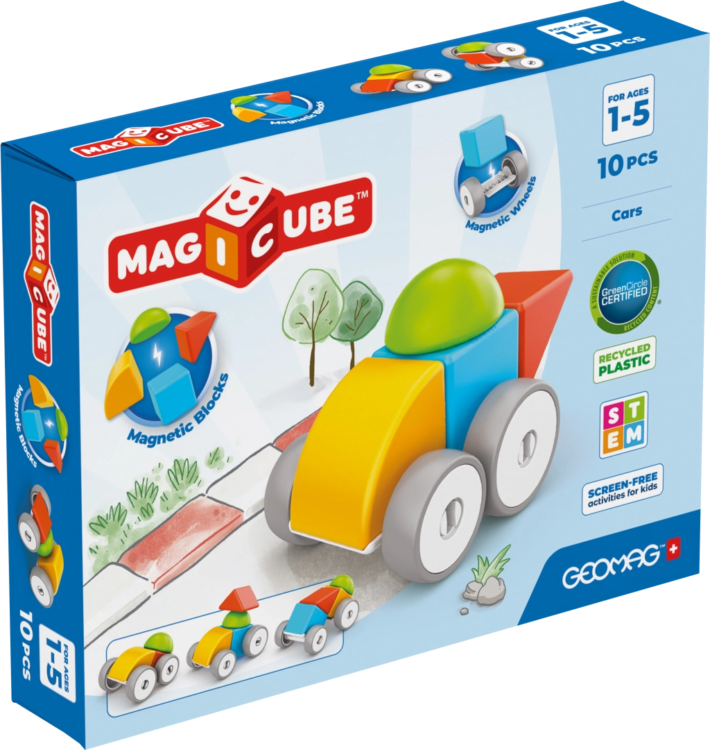 Geomag Magicube auto – magnetická stavebnice pro nejmenší (10 dílků)