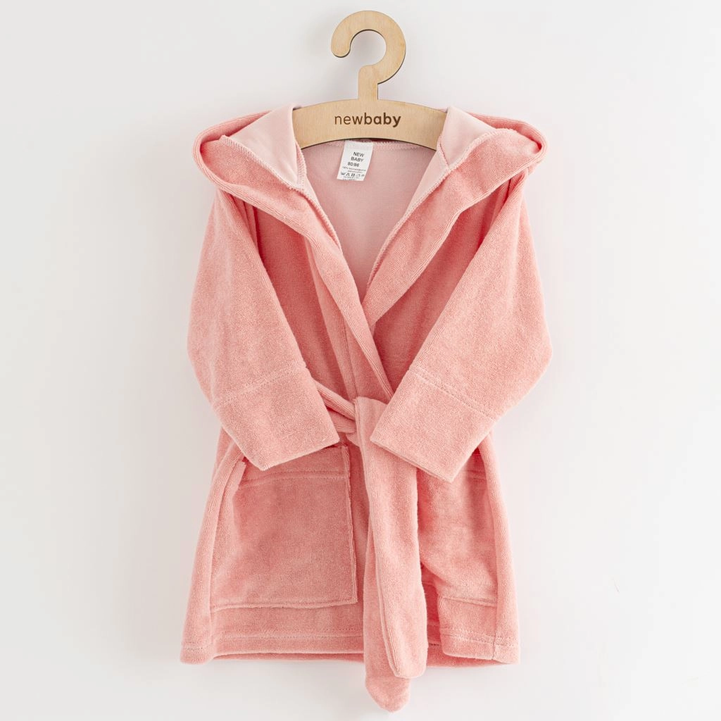 Dětský froté župan s kapucí New Baby Comfortably růžový