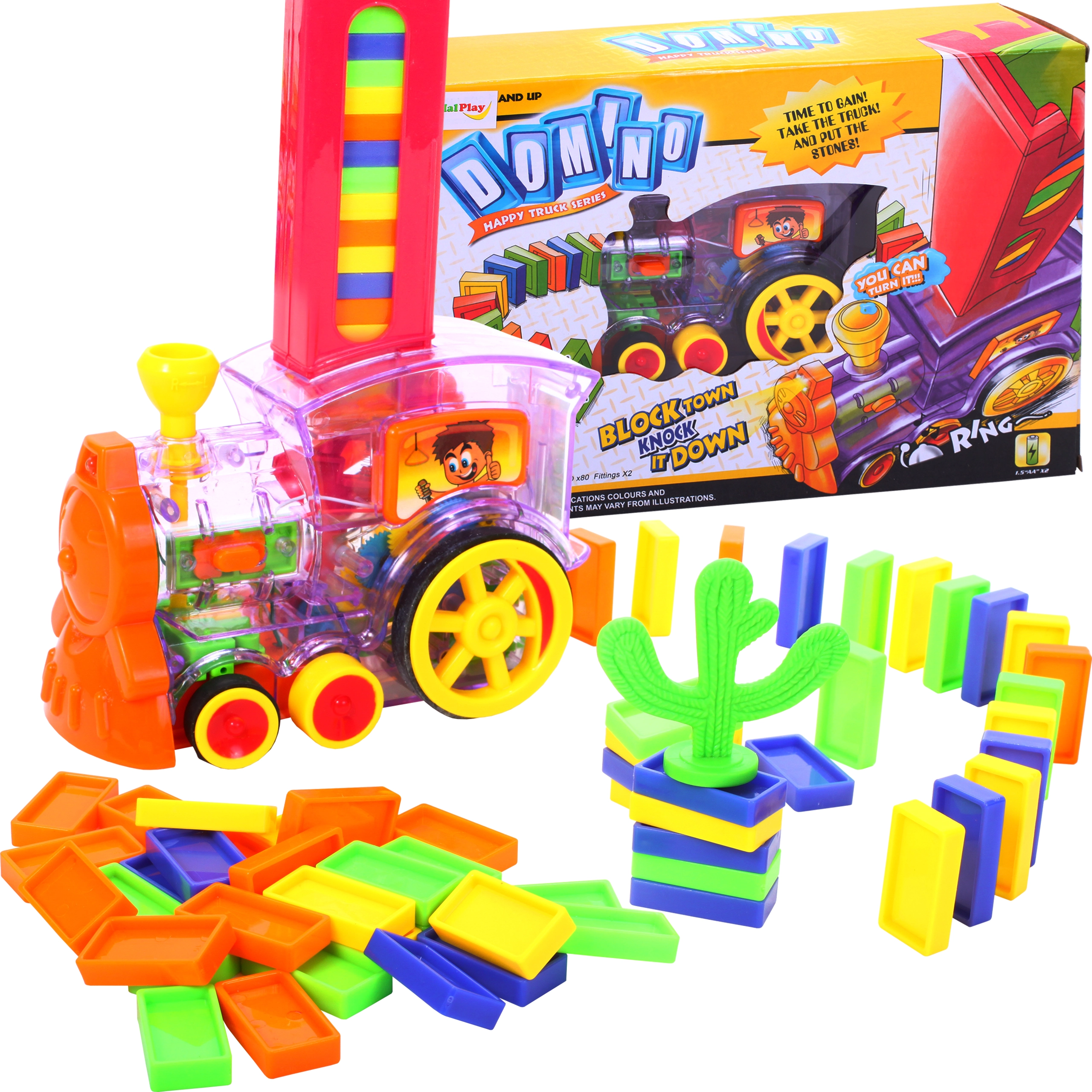 Vláček domino s 80 kostkami